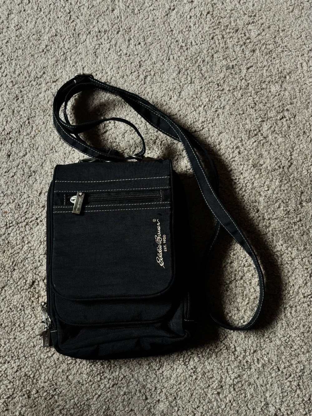 Eddie Bauer Black Compact Crossbody Messenger Bag
